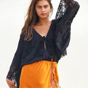 NEW Free People Black Tiers Not Tears Bodysuit